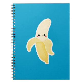 Cuaderno Plátano de Kawaii en azul