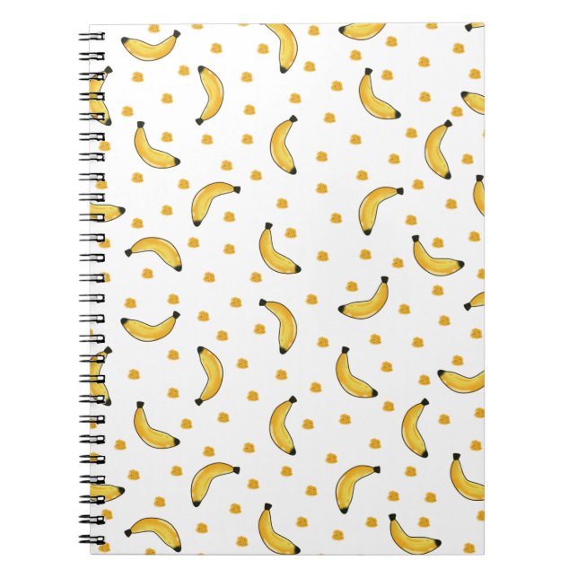 Cuaderno Plátanos sin mar - Patrón de frutas (Frente)