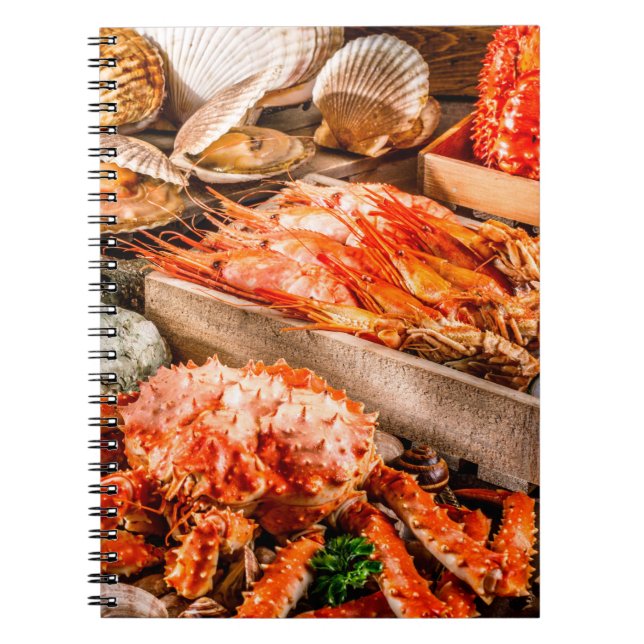 Cuaderno Platos de marisco como cena gourmet del océano b (Frente)