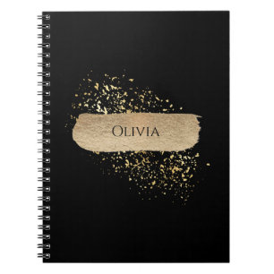Cuaderno Platos minimalistas de oro negro y moderno
