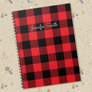 Cuaderno Platos modernos de búfalo rojos y negros