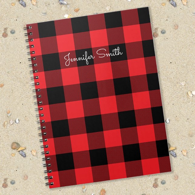 Cuaderno Platos modernos de búfalo rojos y negros (Subido por el creador)