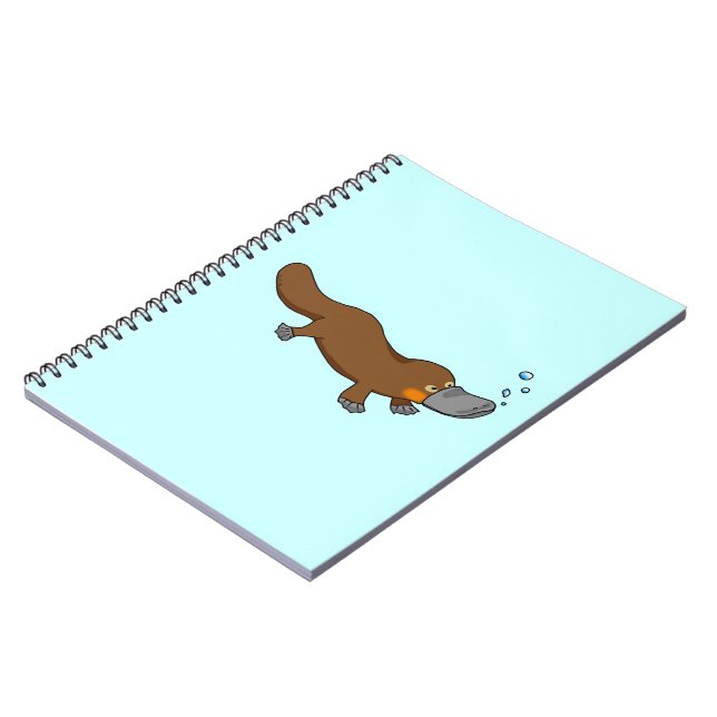 Cuaderno Platypus pato-cargado en cuenta natación linda (Lado Izquierdo)