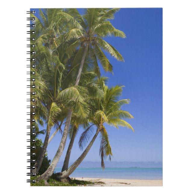 Cuaderno Playa bordeada de palmeras Islas Cook 3 (Frente)