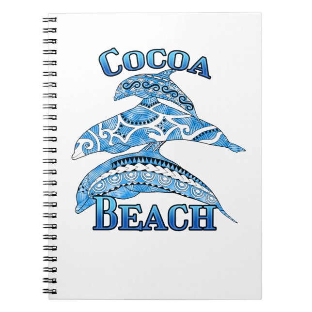 Cuaderno Playa Cocoa Florida Vacaciones para delfines triba (Frente)