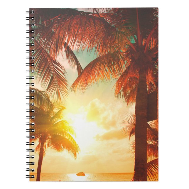 Cuaderno Playa con sombrillas y palmeras (Frente)
