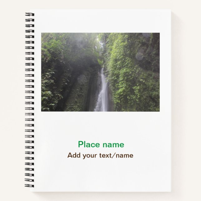 Cuaderno playa de agua océano playa añadir nombre de sitio  (Anverso)