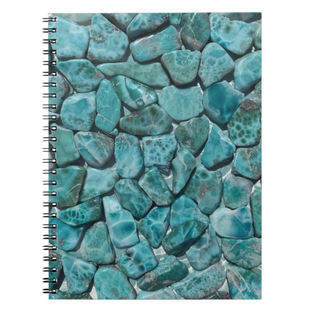 Cuaderno Playa de agua tropical Larimar Crystal Gemstone (Frente)