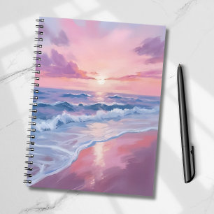 Cuaderno Playa de Algodón de Azúcar Pintura de olas del o