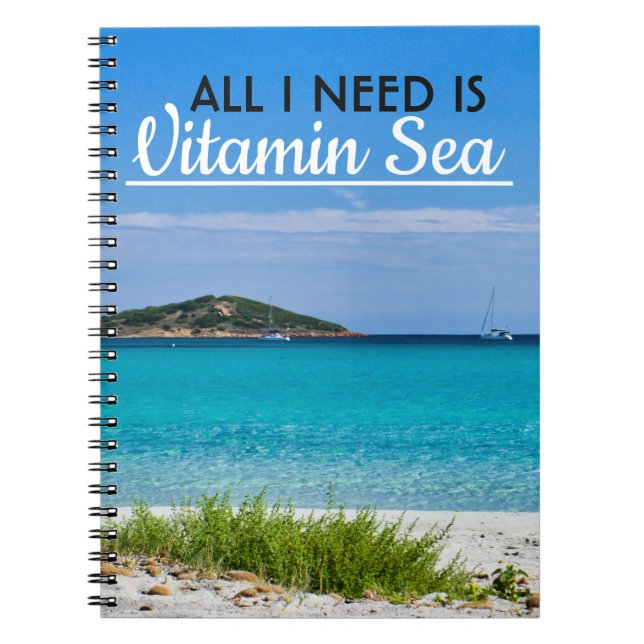 Cuaderno Playa de arena blanca con agua turquesa y agua vit (Frente)