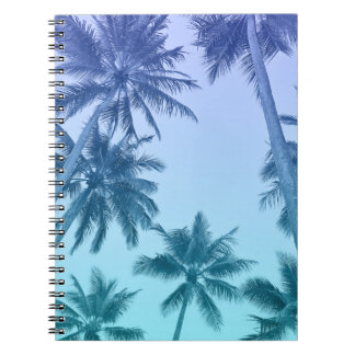 Cuaderno Playa de degradado Verde azulado de palmeras tropi