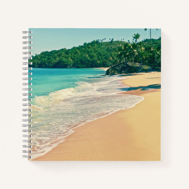Cuaderno Playa de Isla Tropical Tranquila (Anverso)