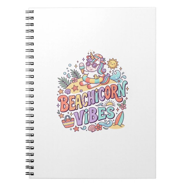 Cuaderno Playa de Unicornio Vibraciones Caprichosas Fondo B (Frente)