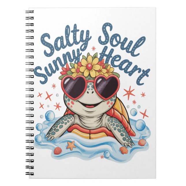 Cuaderno Playa de Verano de Flores de Tortuga (Frente)