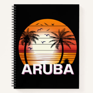 Cuaderno Playa de Verano de las Palmeras Vintage de Aruba