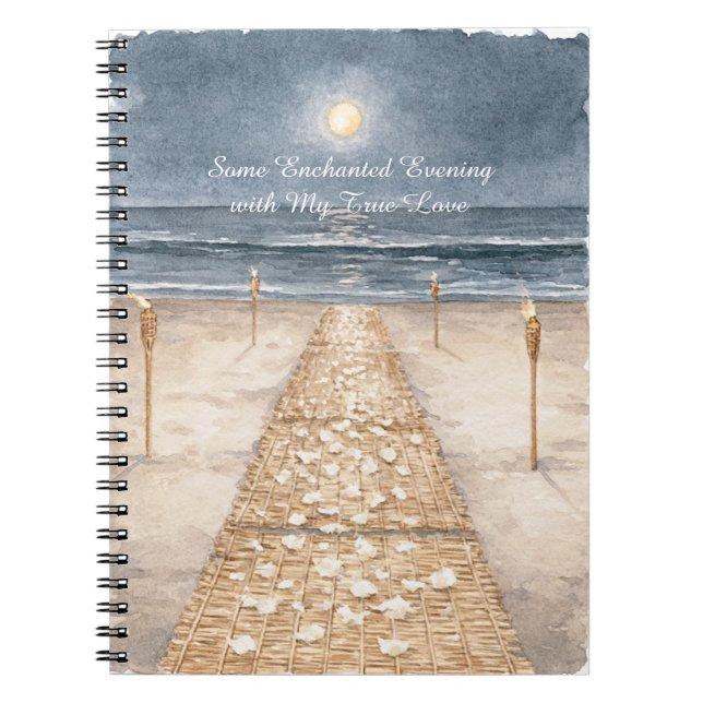 Cuaderno Playa del Océano Encantada Noche (Frente)