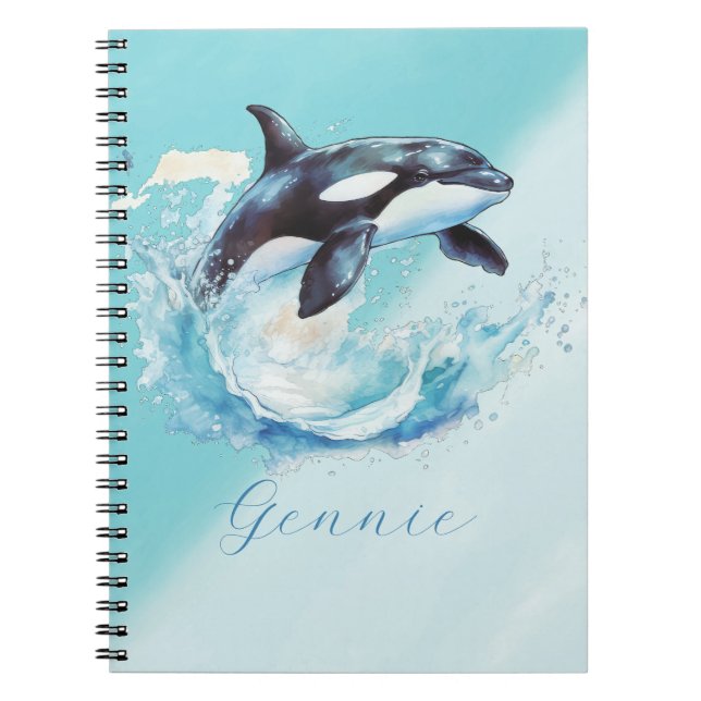 Cuaderno Playa del Océano Ocra azul y blanco Náutica (Frente)