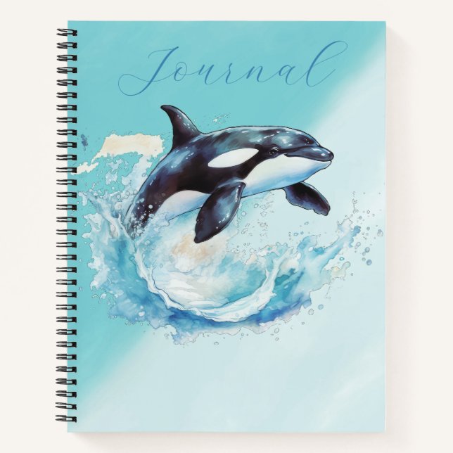 Cuaderno Playa del Océano Ocra azul y blanco Náutica (Anverso)