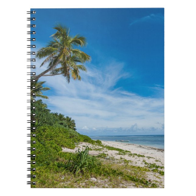 Cuaderno Playa Kolovai bordeada de palmeras (Frente)