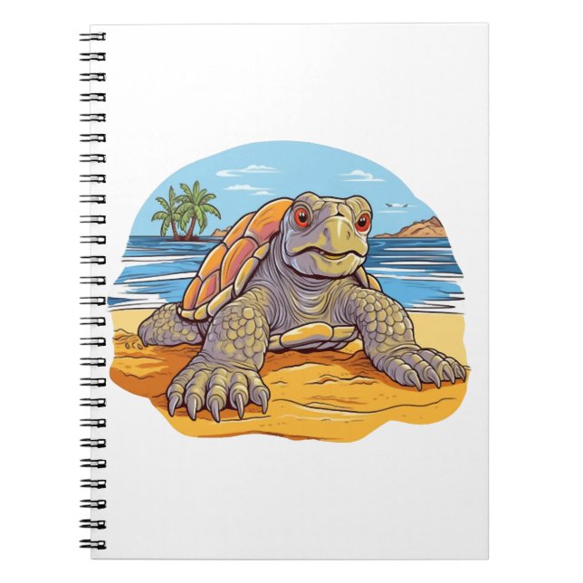 Cuaderno Playa Personalizado de tortuga (Frente)