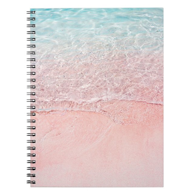 Cuaderno Playa rosa y ola de salpicaduras (Frente)
