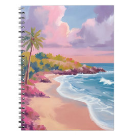 Cuaderno Playa Rosada | Pintura del Océano Rosa