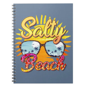 Cuaderno Playa Salty   Sol tropical y árbol de palmas