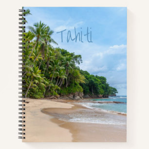 Cuaderno Playa Tahiti Sand Blue Sky Palm Trees