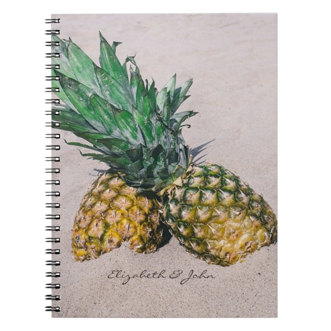 Cuaderno Playa Tropical Moderna y Genial, Piña-Personalizad (Frente)