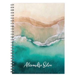 Cuaderno Playa Tropical Océano acuático Nombre Beach House