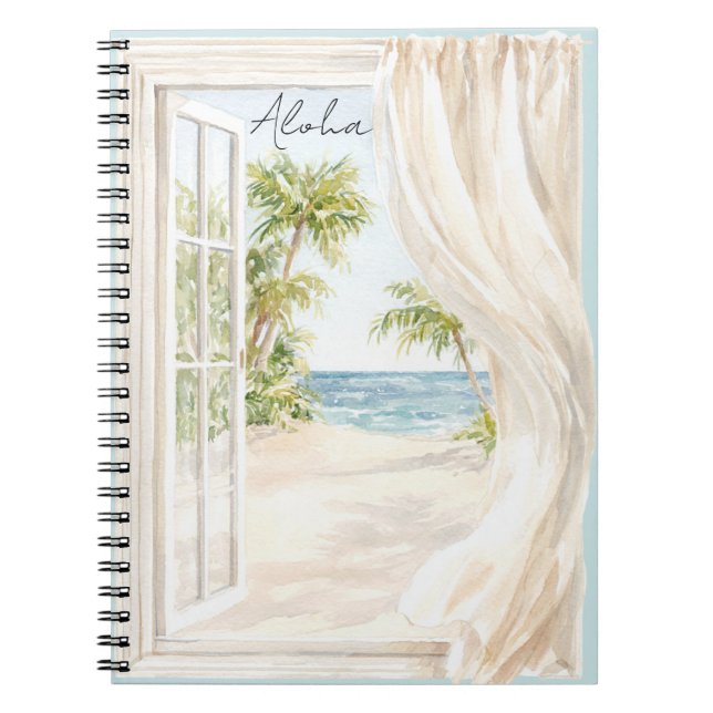 Cuaderno Playa Tropical Océano Hawái Aloha (Frente)