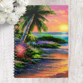 Cuaderno Playa tropical, portátil Ocean Sunset