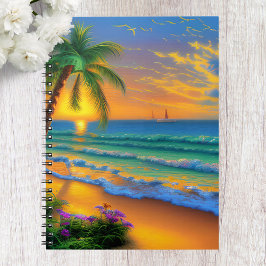 Cuaderno Playa tropical, portátil Ocean Sunset
