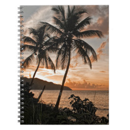 Cuaderno Playa Tropical Sunset Beach Palm Trees