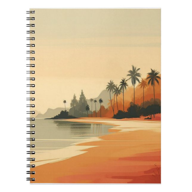 Cuaderno Playa vintage/retro/tropical (Frente)