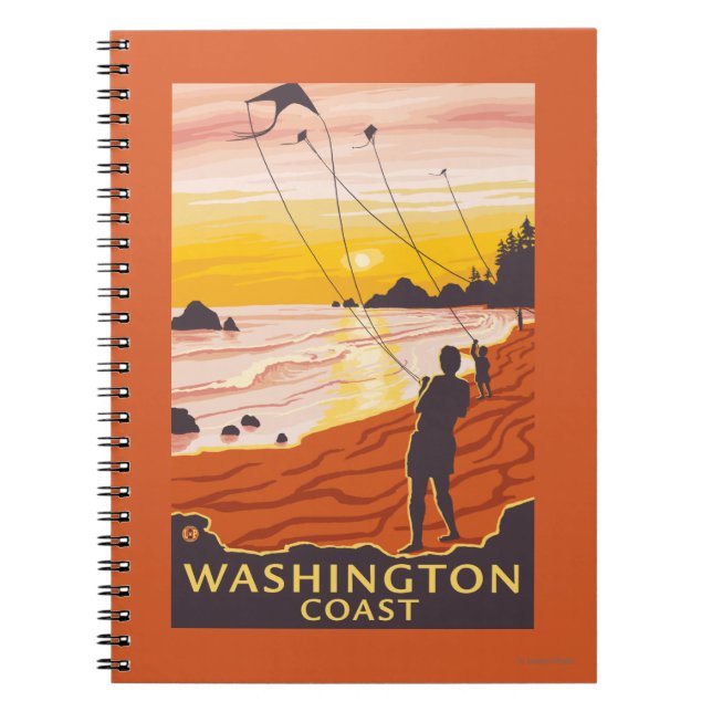 Cuaderno Playa y Cometas - Costa de Washington (Frente)