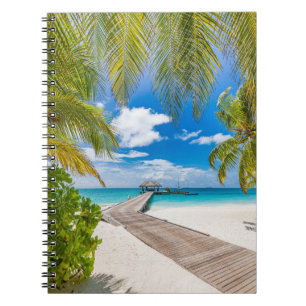 Cuaderno Playas tropicales   Muelle de madera de la isla de