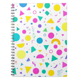Cuaderno Playful Neon Memphis Geometric Retro Pattern