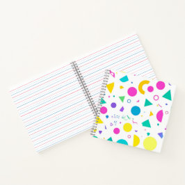 Cuaderno Playful Neon Memphis Geometric Retro Pattern