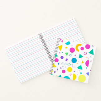 Cuaderno Playful Neon Memphis Geometric Retro Pattern