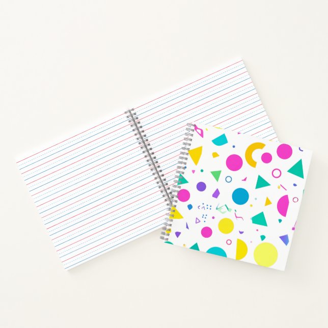 Cuaderno Playful Neon Memphis Geometric Retro Pattern (Interior)