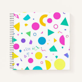 Cuaderno Playful Neon Memphis Geometric Retro Pattern
