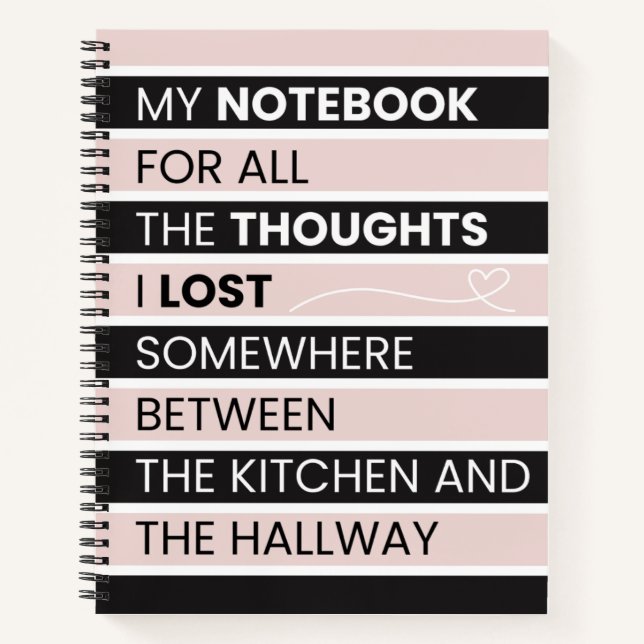 Cuaderno  Playful Pink & Black Stripes  (Anverso)