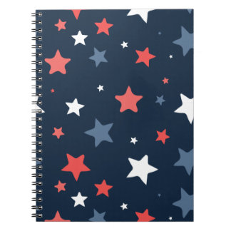 Cuaderno Playful Red White Blue Star Notebook
