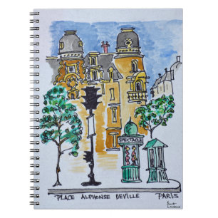 Cuaderno Plaza Alphonse Deville París, Francia