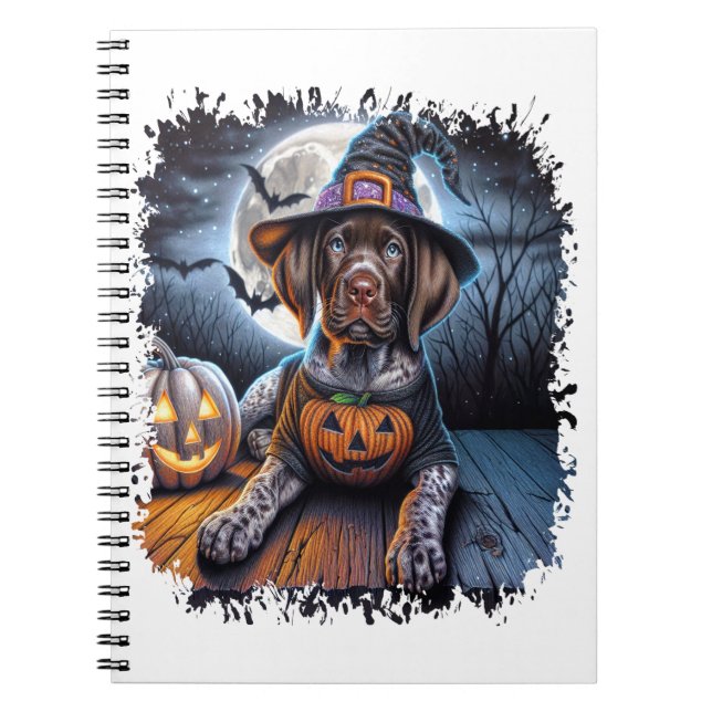 Cuaderno Plaza de Halloween del perro puntero (Frente)
