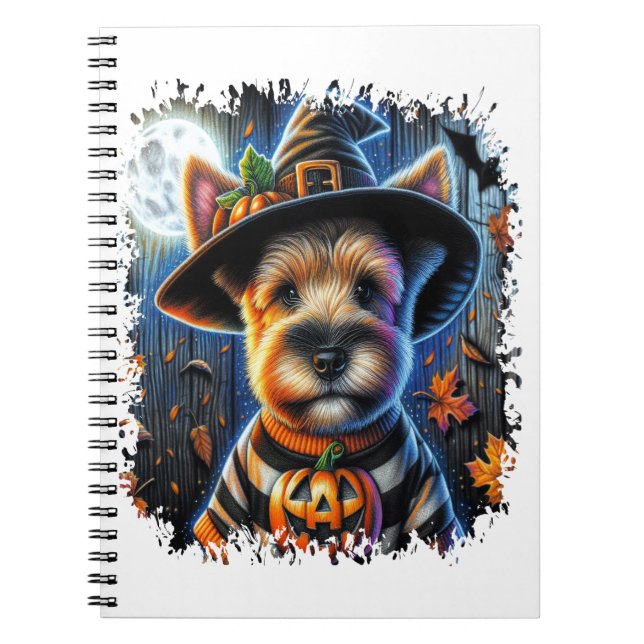 Cuaderno Plaza de Halloween del Perro Terrier (Frente)
