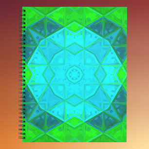 Cuaderno Plaza Kaleidoscope Mosaico Verde y Azul