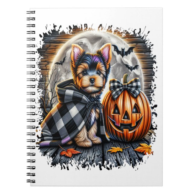 Cuaderno Plaza Yorkie Dog Halloween (Frente)