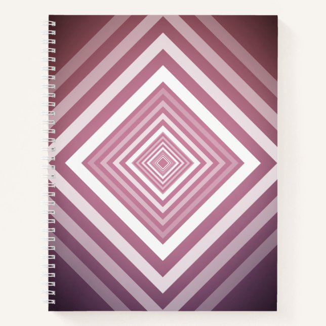 Cuaderno Plazas modernas de degradado rosa y blanco (Anverso)